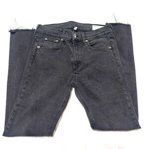 rag & bone Men's Slim Straight Black Washed Jeans